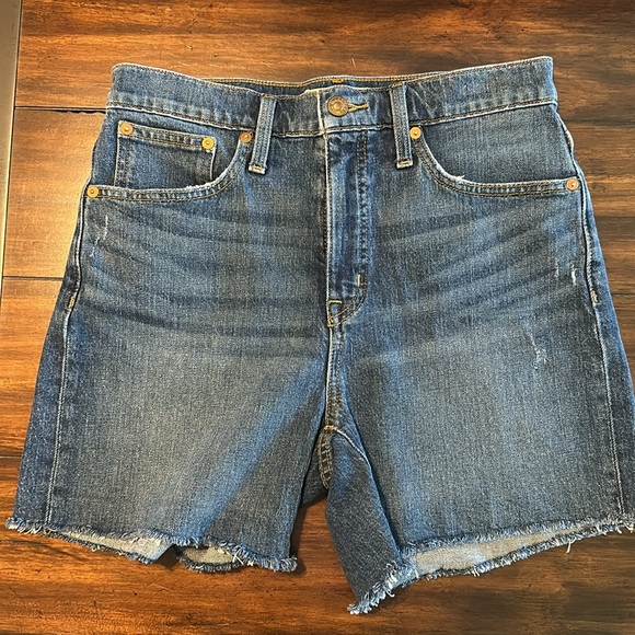 MADEWELL Women's High-Rise Denim Shorts Raw Hem Size 26 - Picture 2 of 11